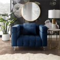 thumbnail image 2 of Adalyn Club Chair Navy Blue Velvet  Biscuit Tufted Lucite Leg, 2 of 9