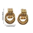 thumbnail image 3 of Golden Statement Irregular Hoop Earrings For Multilayer Dangle Drop Earrings Modern Abstract Geometric Design, 3 of 3