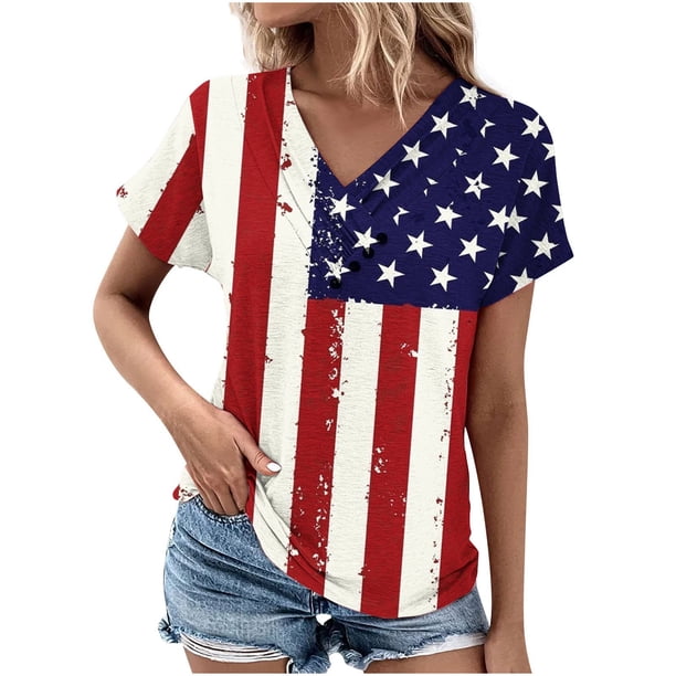 Camiseta de Manga Corta con Cuello en V, Camiseta Larga de Moda Y Ligera para Mujeres
