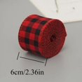 thumbnail image 3 of Cinta de imitación de cáñamo, borde de alambre, cinta de lino, decoración navideña, copo de nieve rojo y verde, cinta a cuadros, 6 m/rollo, 3 of 4