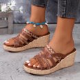 thumbnail image 5 of Women's Sandals Summer Large Size Fish Mouth Thick Soled One-line Slippers Beach Wedge Sandals, 5 of 9