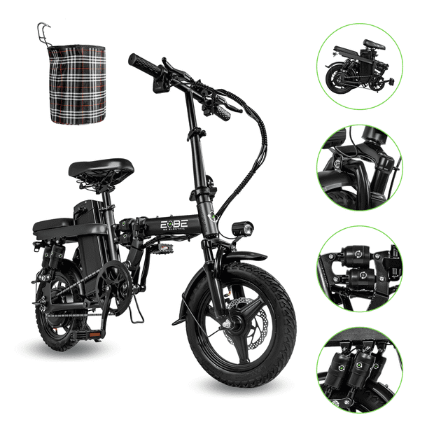 Bicicleta Electrica Plegable E-flex Pro 750w 35km/h Negro E-be