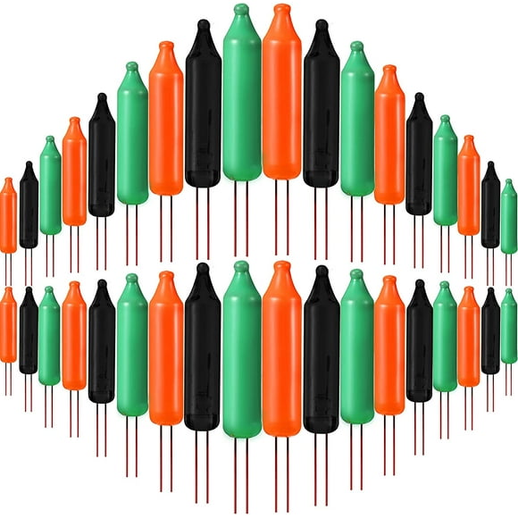 60 Count 2.5v Halloween Christmas Lights Mini Incandescent Wire String Lights Replacement Bulbs Indoor Outdoor Christmas Light Decorations (Orange, Black, Green)