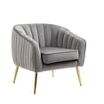 thumbnail image 6 of Velvet Accent Chair, Modern Barrel Chair With Ottoman, Arm Pub Chair For Living Room/Bedroom/Nail Salon, Golden Finished Velvet Decorative Chairs, 6 of 9