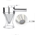 thumbnail image 1 of Home Baking Essential: Stainless Steel Conical Funnel Tool Set with Stand - Manual Operation for Chocolate Sauce, Eggs & Cookies - Rustproof, Compact Design - Large 17mm Hole for Creative, 1 of 6