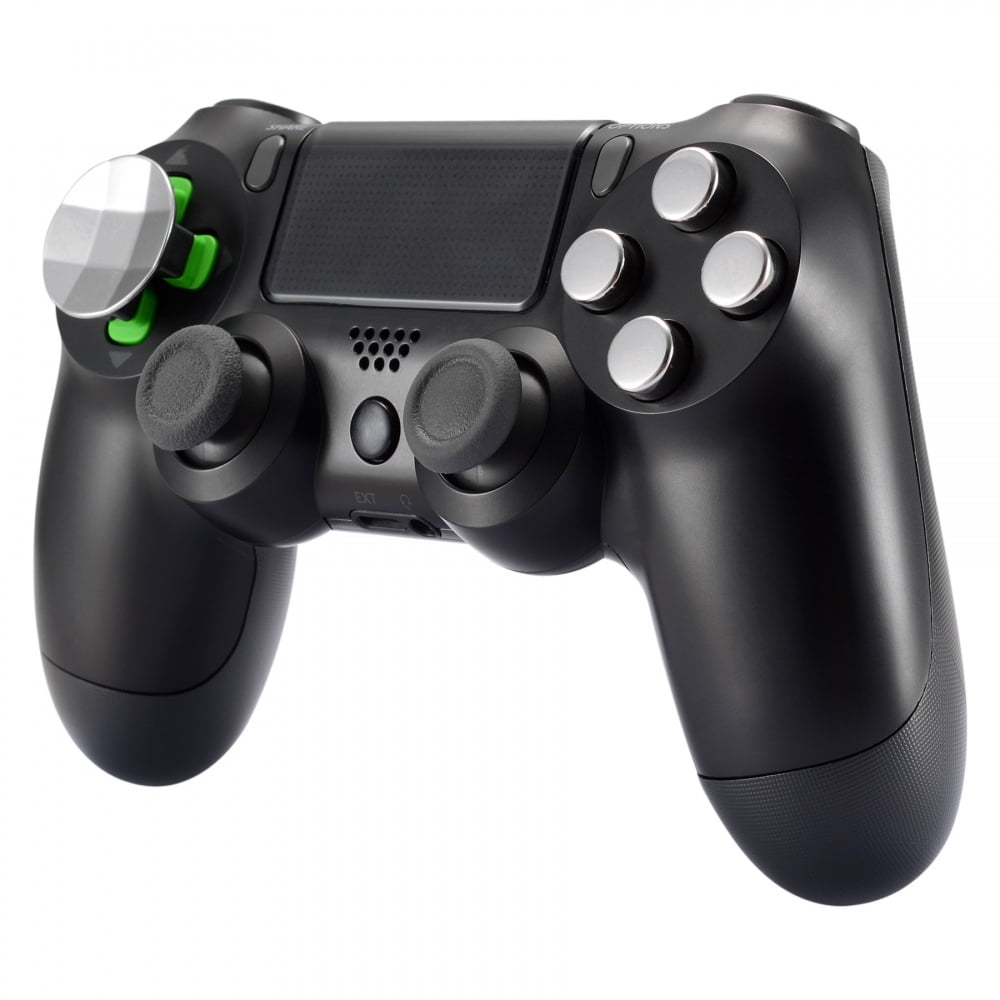 Solid Black Buttons Compatible With PS4 Controller-P4J0209