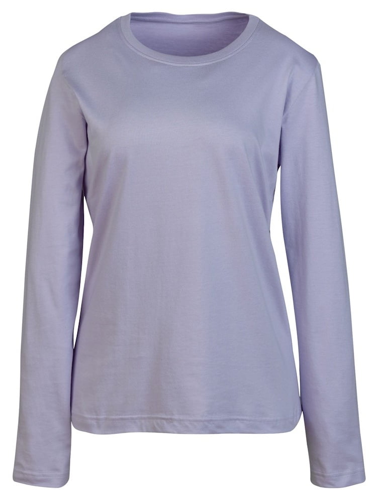 LAT Apparel Women's Lilac Purple Ladies Long Sleeve TShirt Crew
