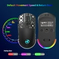 thumbnail image 5 of UHM Wirelss Gaming Mouse,Tri-Mode 2.4G/Bluetooth/USB-C Rechargeable Computer Mice with Silent,6 Macro Buttons,Ergonomic Design,Adjustable DPI,6 RGB LED Modes for PC/Mac/Laptop,Black, 5 of 9