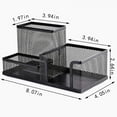 thumbnail image 3 of Aihimol Desk Organizers Mesh Pencil Holder，3 Compartments Black Mesh Pen Holder Storage for Office Desk Accessories, 3 of 8
