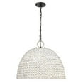 thumbnail image 3 of Golden Lighting Rue 5-light Pendant in Matte Black and Woven Sweet Grass shade, 3 of 5