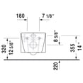 thumbnail image 2 of Duravit 253309-Dual Starck 2 0.8/1.6 Gpf Dual Flush Wall Mounted One Piece Elongated, 2 of 7