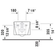 Duravit 253309-Dual Starck 2 0.8/1.6 Gpf Dual Flush Wall Mounted One Piece Elongated