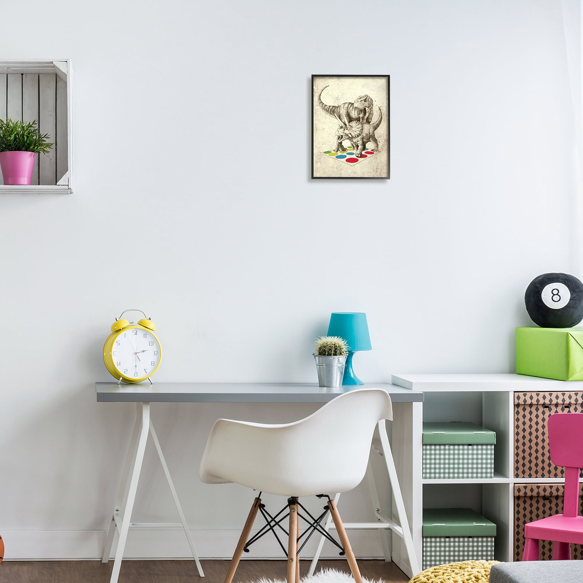 Stupell Industries Humorous Dinosaurs Playing Quirky Game Vintage Effect Framed Wall Art, 16 x 20, Design by Arrolynn Weiderhold