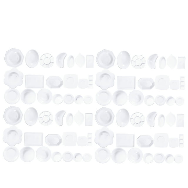 2 Sets/66pcs Mini Tableware Toys Creative Interesting Kitchen Accessories Toys Educational Playthings Flatware Playthings for Toddler