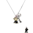 thumbnail image 2 of Delight Jewelry Resin Monkey with Bunny Ears - Love and Lock Charm Necklace, 18"+1", 2 of 4