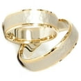 thumbnail image 3 of Pompeii3 14K Gold Matching Two Tone Hammered Wedding Ring Set, 3 of 3