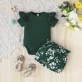 thumbnail image 2 of TOWED22 Toddler Girl Clothes Summer Outfits, Sleeveless Ruffle Hem Tank Top + Shorts 2Pcs Cute Baby Girls Clothing Set 1-5T(Blazer,0-3 M), 2 of 8