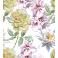thumbnail image 3 of Floral Duvet Cover Set, Rose Petals Sakura Lily Flowers Blooms Romance Florets Design, Decorative 2 Piece Bedding Set with 1 Pillow Shams, Twin Size, Fern Green Pale Pink, by Ambesonne, 3 of 3