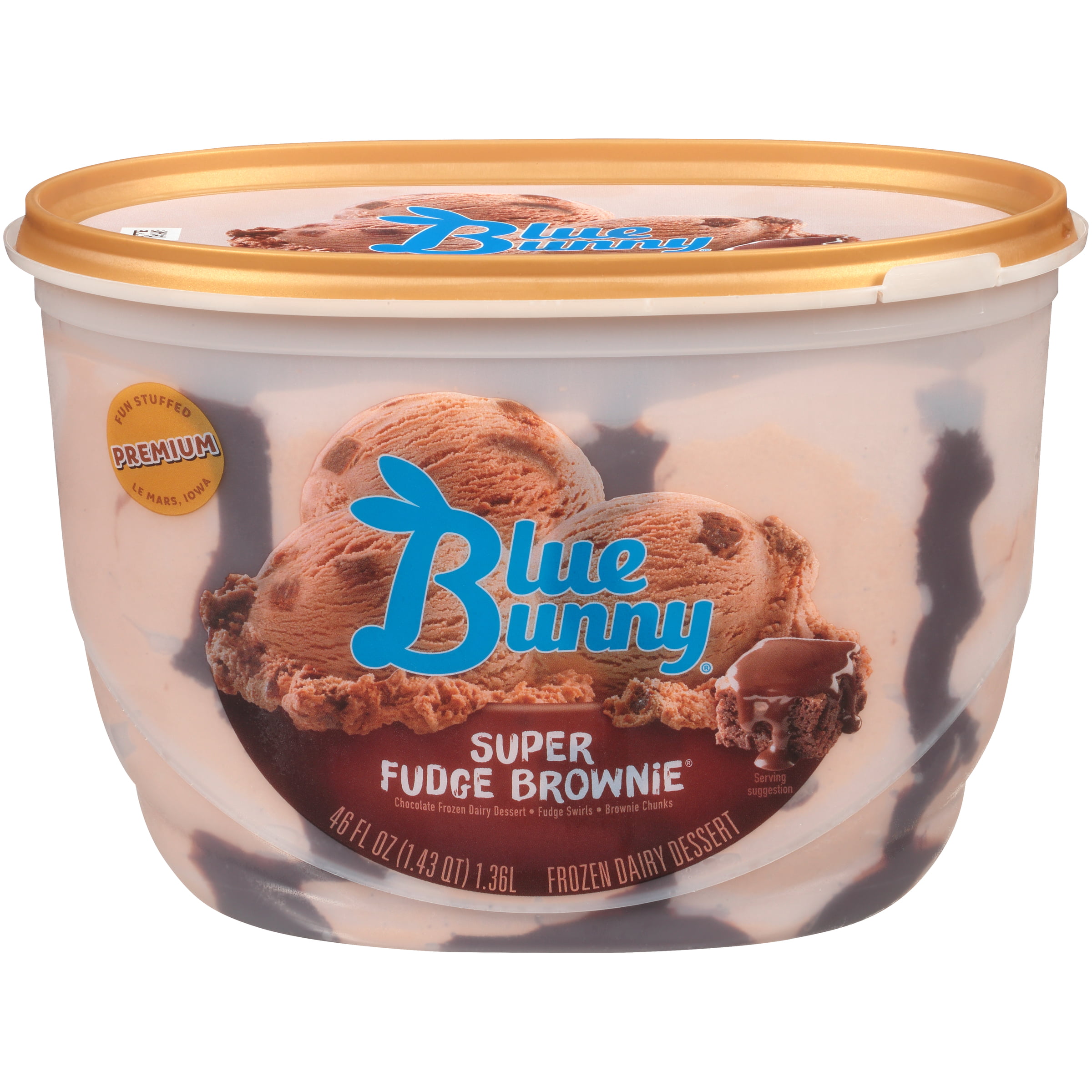 Blue Bunny Super Fudge Brownie Frozen Dessert, 46 fl oz - Walmart.com