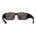 thumbnail image 4 of Locs Color Mirror Sport Biker Style Wrap Around Matte Black Sunglasses Blue Mirror, 4 of 4