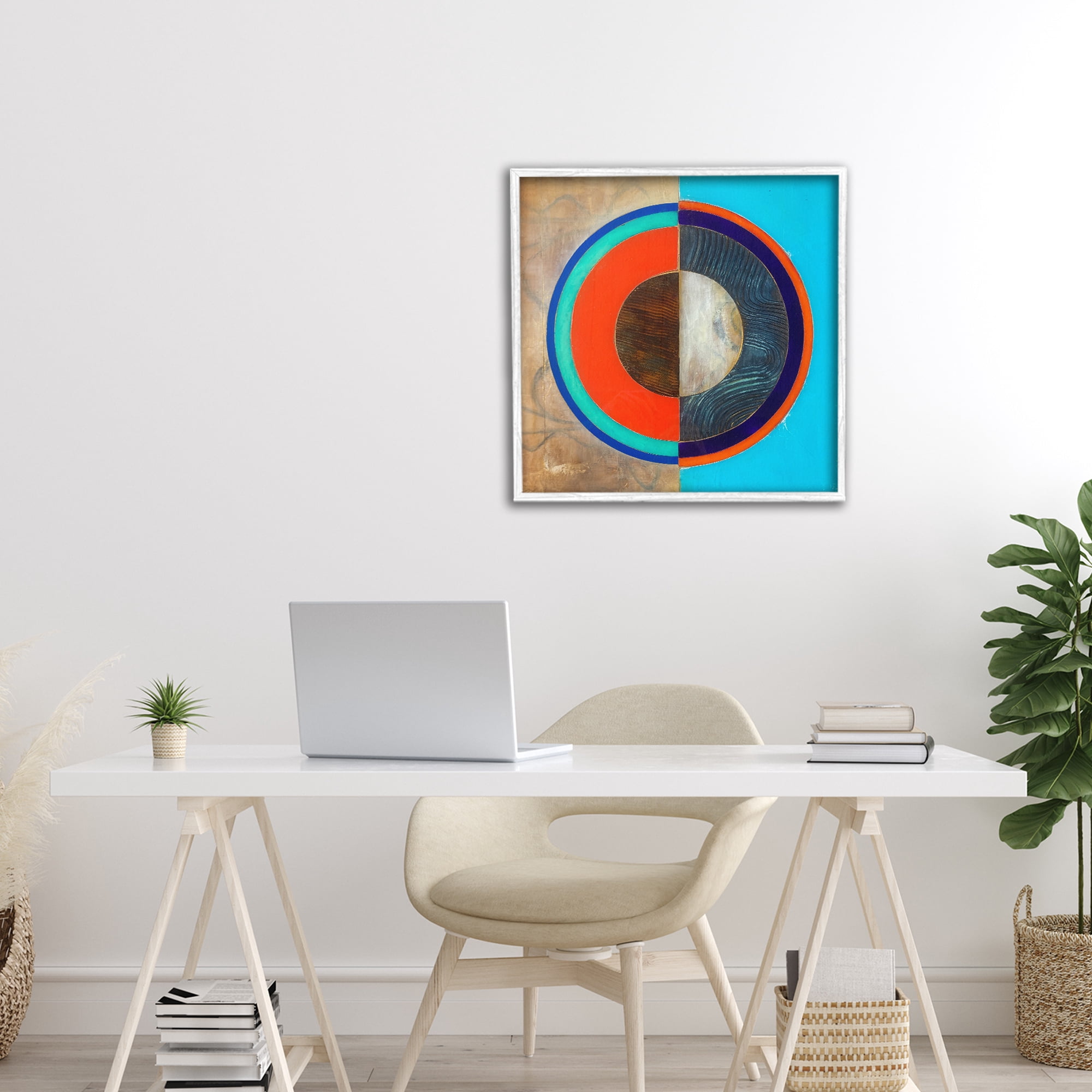 Stupell Industries Red Arc Summer Circle White Framed Giclee Art, design by Matthew Finger