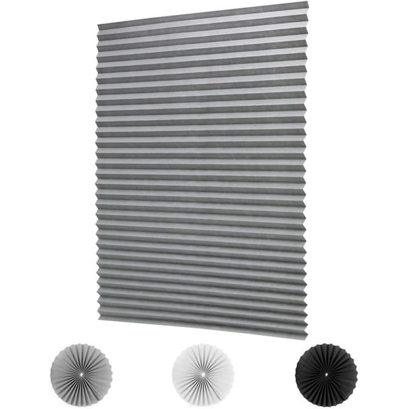 Sunjoy Tech Kitchen Curtain Cordless Light Filtering Polyester Pleated Shade, Red 90cm x 150cm