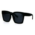 thumbnail image 2 of Womens Boyfriend Style Oversize Horned Rim Thick Plastic Sunglasses Matte Solid Black, 2 of 4