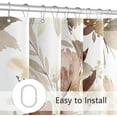 thumbnail image 6 of Extra Long Shower Curtain 72 x 84 Inch, Tall Watercolor Floral Fabric Shower Curtain, Modern Brown Flower Bathroom Shower Curtain Set with Hooks, 6 of 6