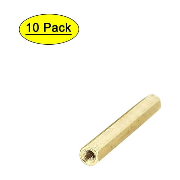 M3 x 40mm Female/Female Thread Brass Hex Standoff PCB  Spacer 10Pcs