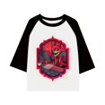 thumbnail image 4 of Hazbin Hotel Moda Casual Mujer Cuello Redondo Impreso Raglan Manga Corta Camiseta Top Vermilion/XL, 4 of 6