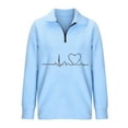 thumbnail image 4 of VerPetridure Women's Oversized Sweatshirts Quarter Zip Long Sleeve Loose Pullover Sweatshirts Heart Print Lapel Collar Lightweight Pullover Tops Fall Casual Outfits, 4 of 5