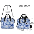 thumbnail image 3 of Insulated Crossbody Lunch Bag 10L Lunch Tote with Adjustable Shoulder Strap for Work Office Picnic Blue and White Snowflake, 3 of 6