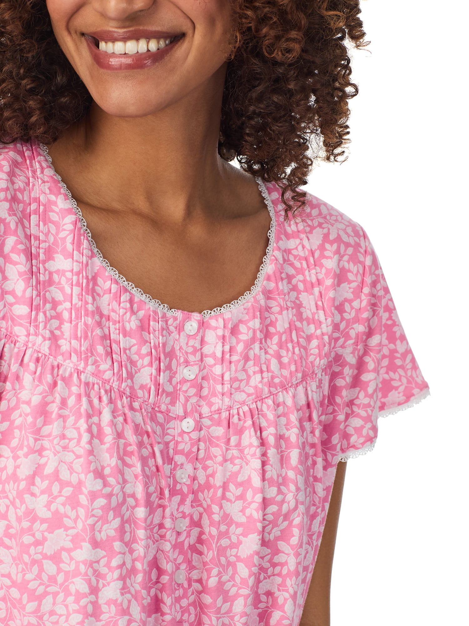 Aria 100% Cotton Short Sleeve Scoop Neck Nightgown with Pockets, Women’s sizes S-5X