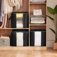thumbnail image 5 of Gris Juego de 1 Bolsa de Almacenamiento de Ropa 35L, Caja de Almacenamiento Plegable Debajo de la Cama, Funda de Almacenamiento de Edredón Organizador de Armario, Ventana Transparente de Tela Fu, 5 of 5
