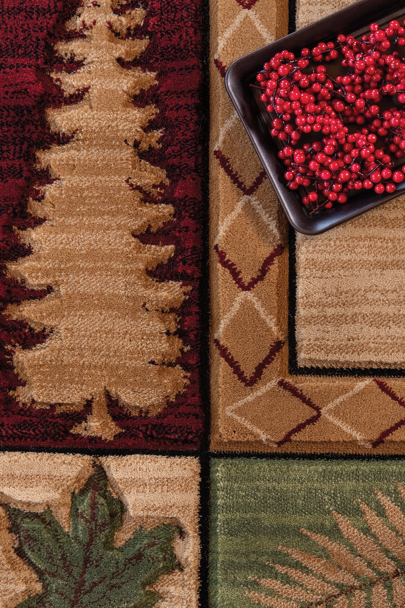 United Weavers Rustic Forest Cimarron Lodge Border Area Rug, Beige, 2'7" x 4'2"