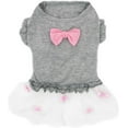 thumbnail image 1 of Dog Dress Shirt Princess Pink Bowtie Pet Clothes for Small Dogs Spring Summer Fashion, 1 of 7