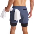 thumbnail image 2 of Xishao Shorts Hombre Deportivos 2 en 1 （2021 Actualización） Tela Secado Rápido Pantalones Cortos para Correr con Forro Licra de Bolsillo Incorporado Transpirable azul cobalto XL azul cobalto XL Xishao ropa, 2 of 2