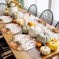 thumbnail image 3 of Fall Round Placemats Set of 4 Orange Leopard Pumpkin Place Mats Thanksgiving Woven Placemat Autumn Maple Leaves Berry Circle Braided Table Mat for Kitchen Dining Table Party Home Decor 15 Inch, 3 of 9