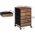 thumbnail image 3 of 5-Drawer Chest, File Cabinet, Office Cabinet with Drawers, Rolling Printer Stand, Filing Cabinet for Living Room, Home Office, Nonwovens Drawer, Easy Assembly, Rustic Brown, 3 of 18