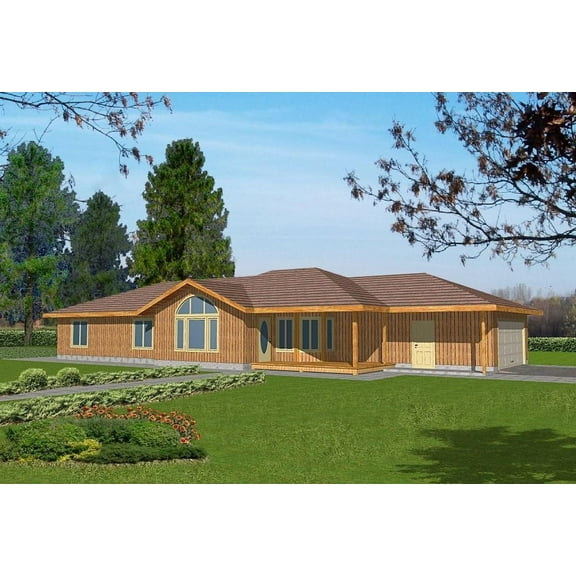 001-3125: Ranch Northwest 2 Bed, 2 Bath Luxury Home Plan, 1562 Sq Ft: Full Blueprints with License to Build by Home Plan Marketplace - Lesuto