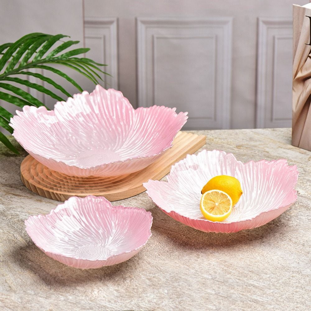 Flower-shaped Art Glass Bowl Modern Solid Color Crystal Glass