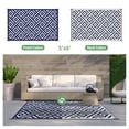 thumbnail image 7 of DEORAB Outdoor Rugs Waterproof Plastic Straw Mat 5'x8' Reversible for RV Patio Deck Beach Navy & BlueWhite, 7 of 7