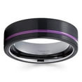 thumbnail image 3 of Purple Tungsten Wedding Band Black Tungsten Ring Anniversary Ring Men and Women Comfort Fit Ring Gunmetal Tungsten Ring, 3 of 3