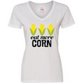 thumbnail image 3 of Inktastic Eat More Corn Women's V-Neck T-Shirt, 3 of 5