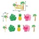 thumbnail image 2 of Set de decoración para fiesta de cumpleaños hawaiano con flamenco y piña, 2 of 2