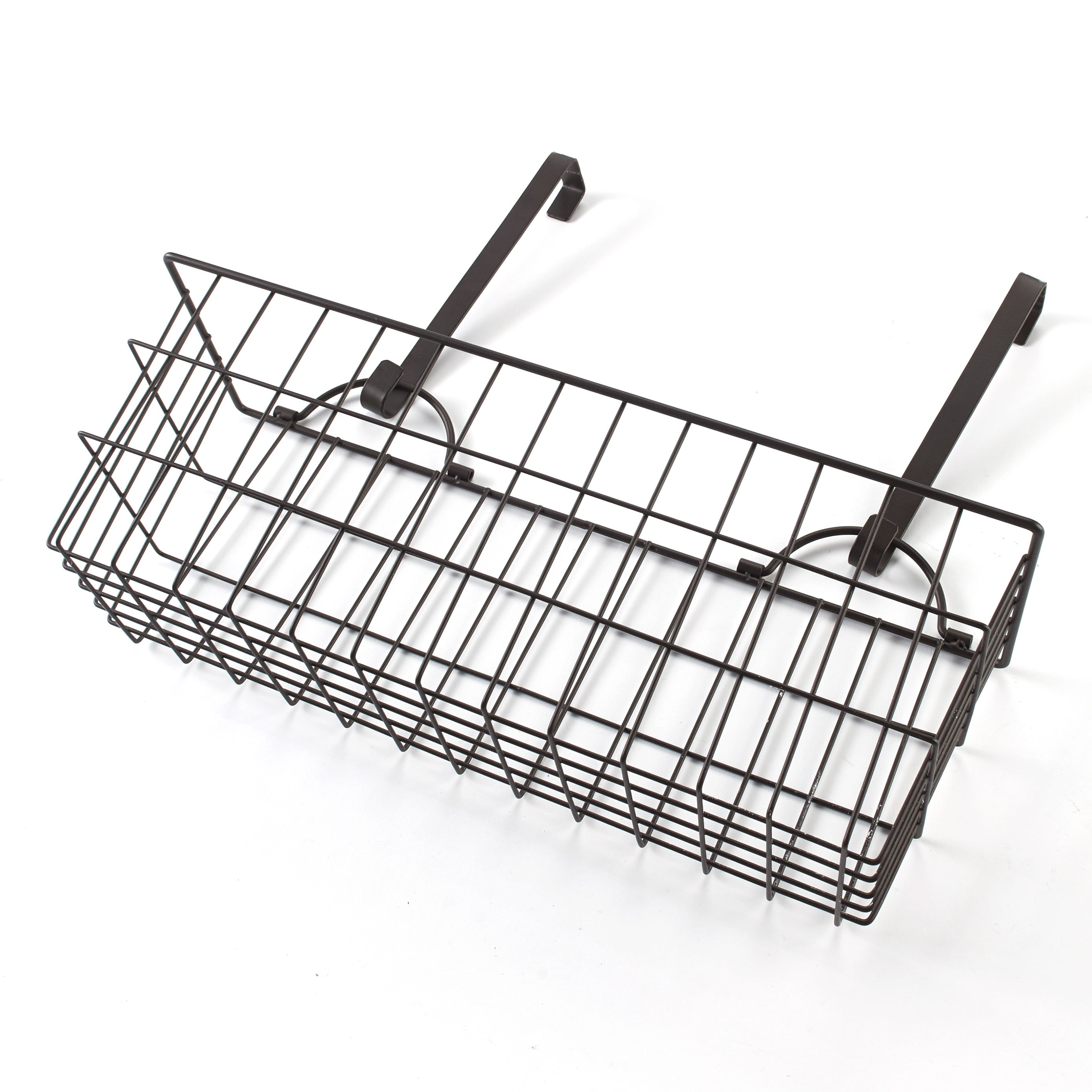 Multipurpose Metal Storage Basket with Hooks for Hanging and Organizing