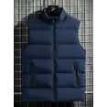 thumbnail image 4 of Arvbitana Men's Sleeveless Puffer Jacket Vest Tops Solid Color Stand Collar Zipper Waistcoat Autumn Winter Casual Outerwear, 4 of 6