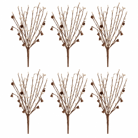 Factory Direct Craft Rustic Bell and Pip Berry Sprays, Set of 6, 11.5 Inch Primitive Christmas Sprays