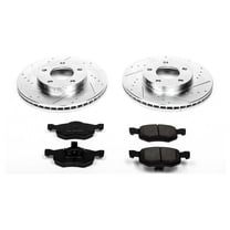 PowerStop Front Z23 Evolution Sport Carbon-Fiber Ceramic Brake Pad and Drilled & Slotted Rotor Kit Fits: FORD MAZDA MERCURY Select Models K1930