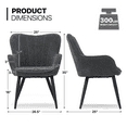 thumbnail image 2 of MoNiBloom Upholstered Armchair, Accent Chair with Metal Leg, Shell Shape Cotton-linen Single Sofa Chair, for Living Room Bedroom, Lava Gray, 2 of 9